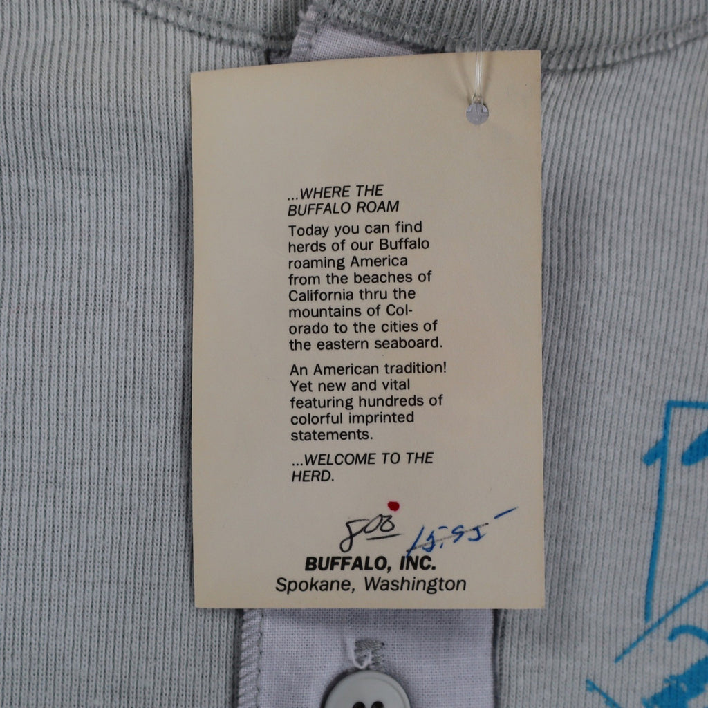 Buffalo Shirts Henley Men S Gray Long Sleeve Skier Graphic Thermal Made in USA - take2supply