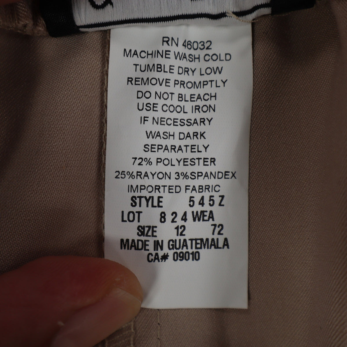 Southern Lady Pants Womens 12 Tan Pull On Elastic Waist Straight Leg NWT NOS - take2supply