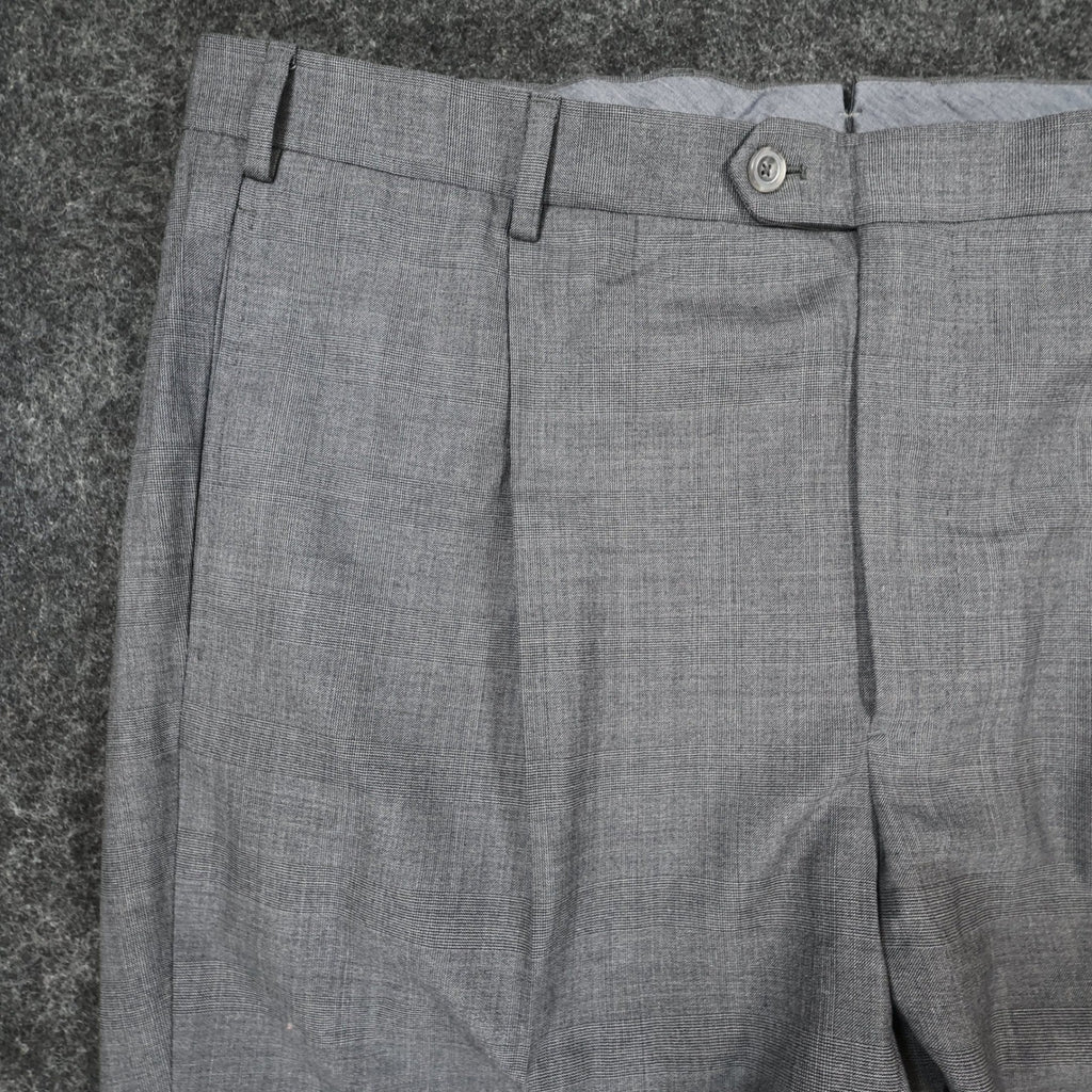 J. Hilburn Dress Pants Mens W42 Grey Wool Vitale Barberis Canonico Slacks - take2supply