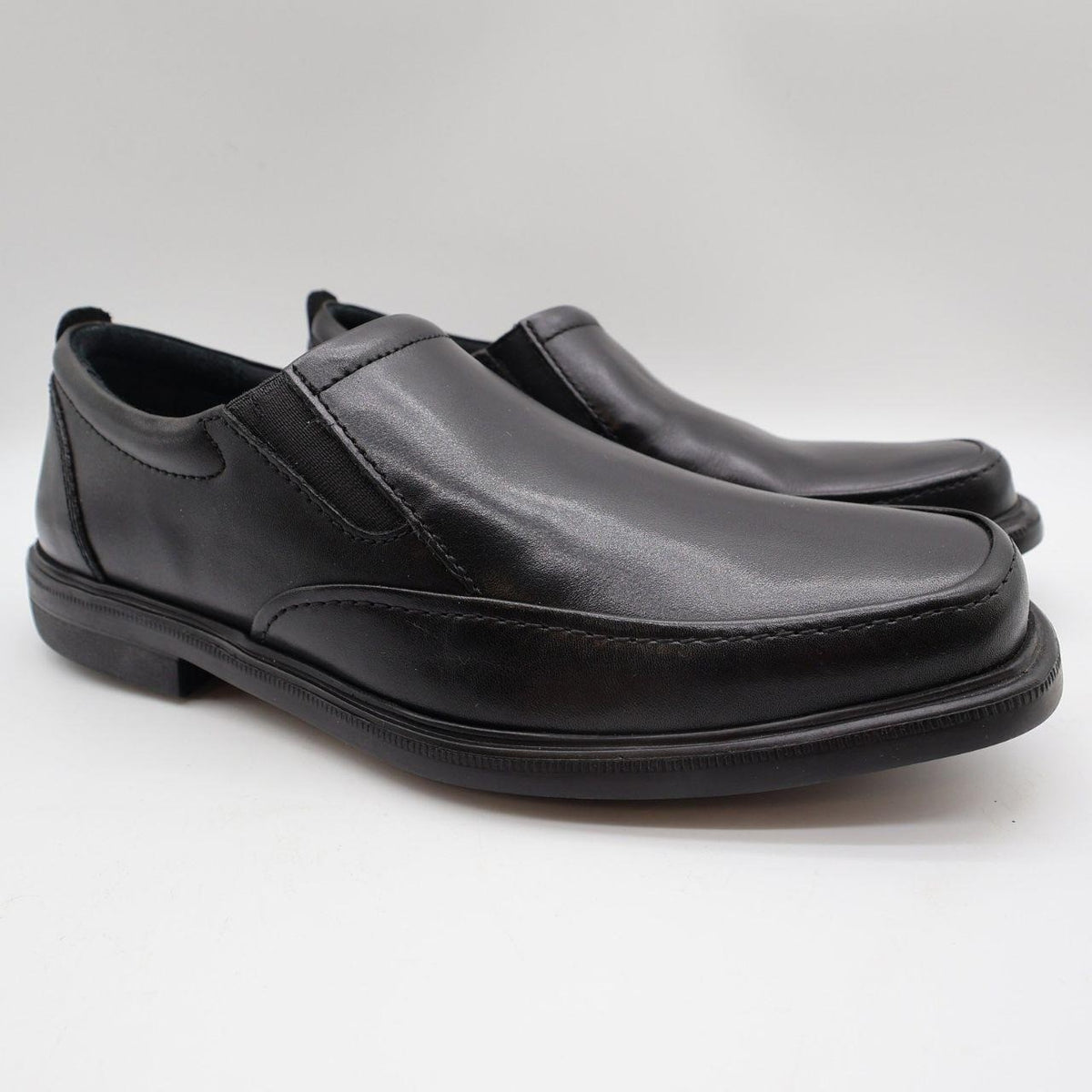 Hush Puppies Platon Hopper Mens 10 Wide Black Leather Slip On Loafer HM01686-001 - take2supply