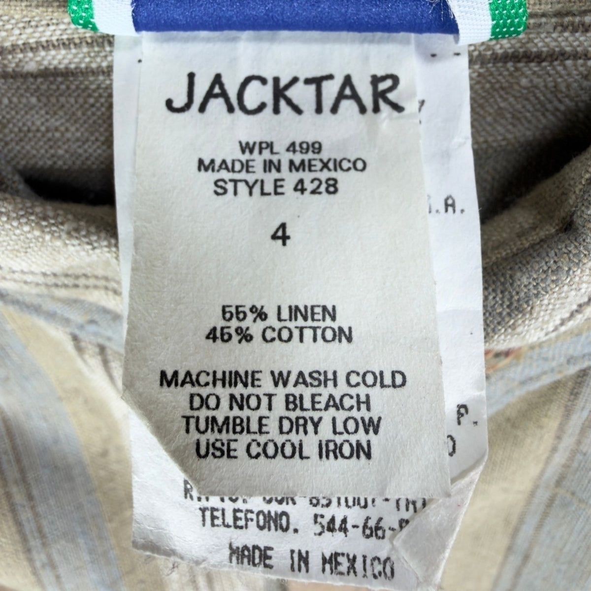 Jacktar Vintage 90s Stripe Shirt Boys 4 Tan Linen Cotton NWT - take2supply