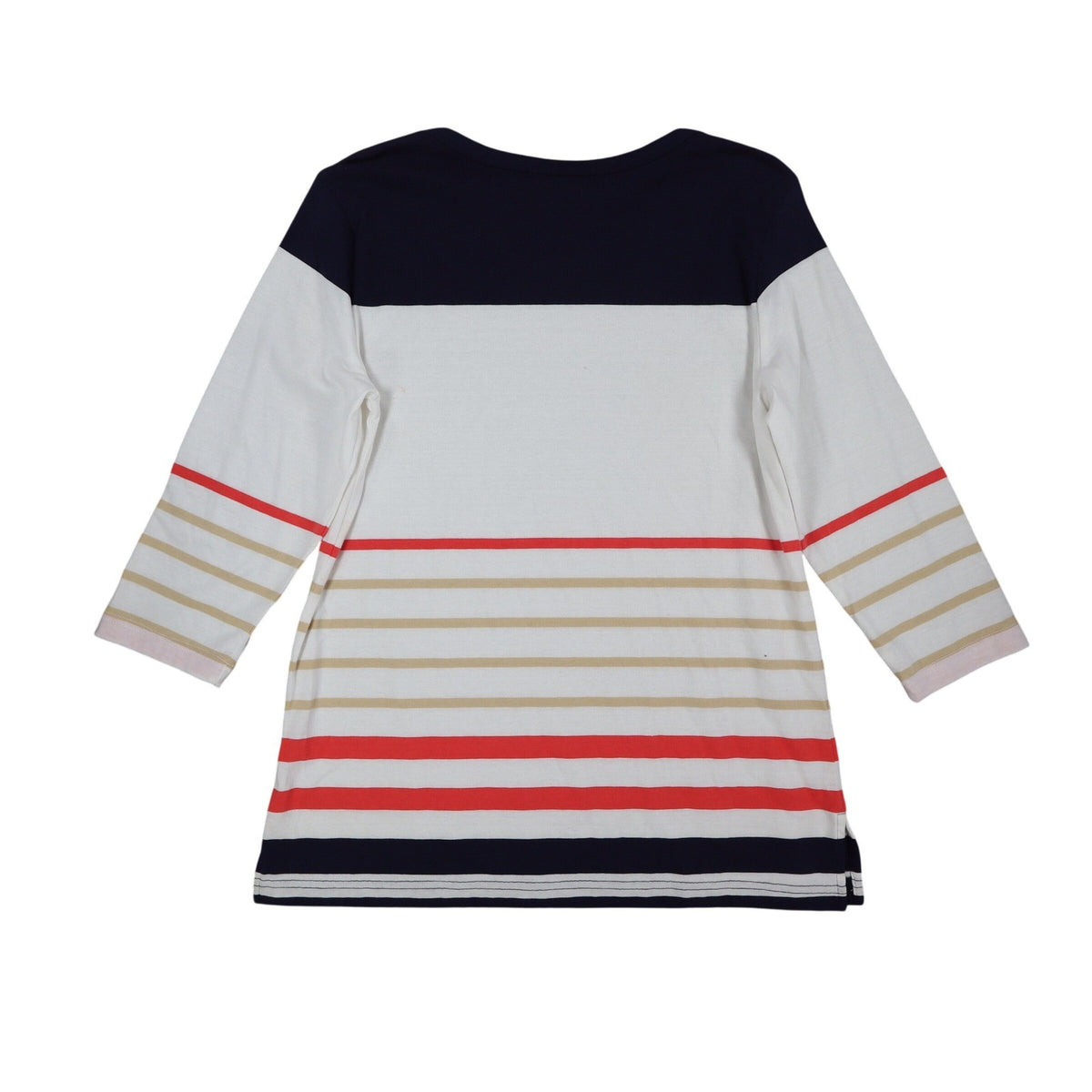 Links Striped 3/4 Sleeve Top Women Size S Vintage 90s Navy White Red Nautical - take2supply