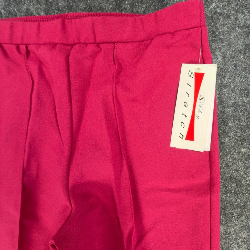 Donnkenny Classics Stirrup Pants Womens 8 Vintage 90s Garnet Pink Silky Stretch - take2supply