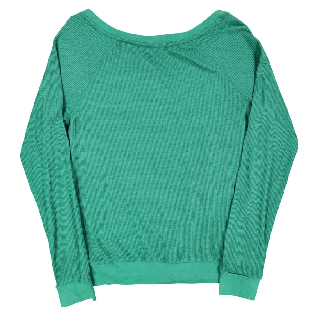Jolt Owl Studded Thermal Top Womens Large Green Waffle Knit Raglan NWT - take2supply