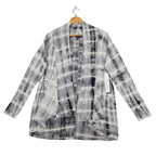 Tribal Cardigan Womens Small Gray Tie Dye Open Front Lightweight Jersey Knit NEW - take2supply