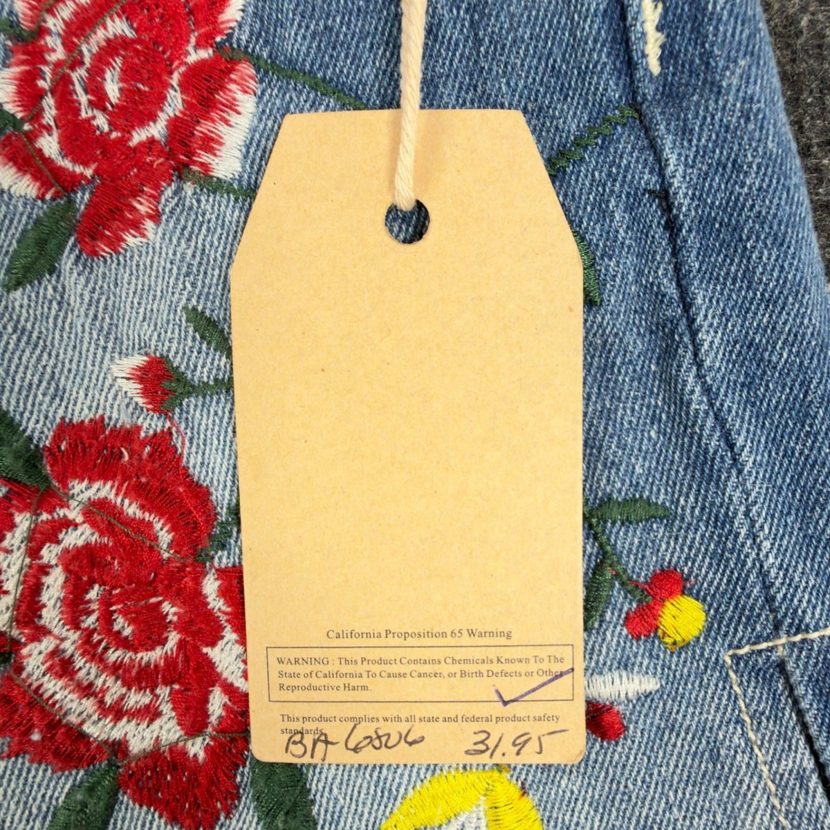 Blu Pepper Modern Embroidered Denim Shorts Womens Medium Blue Cotton NWT - take2supply