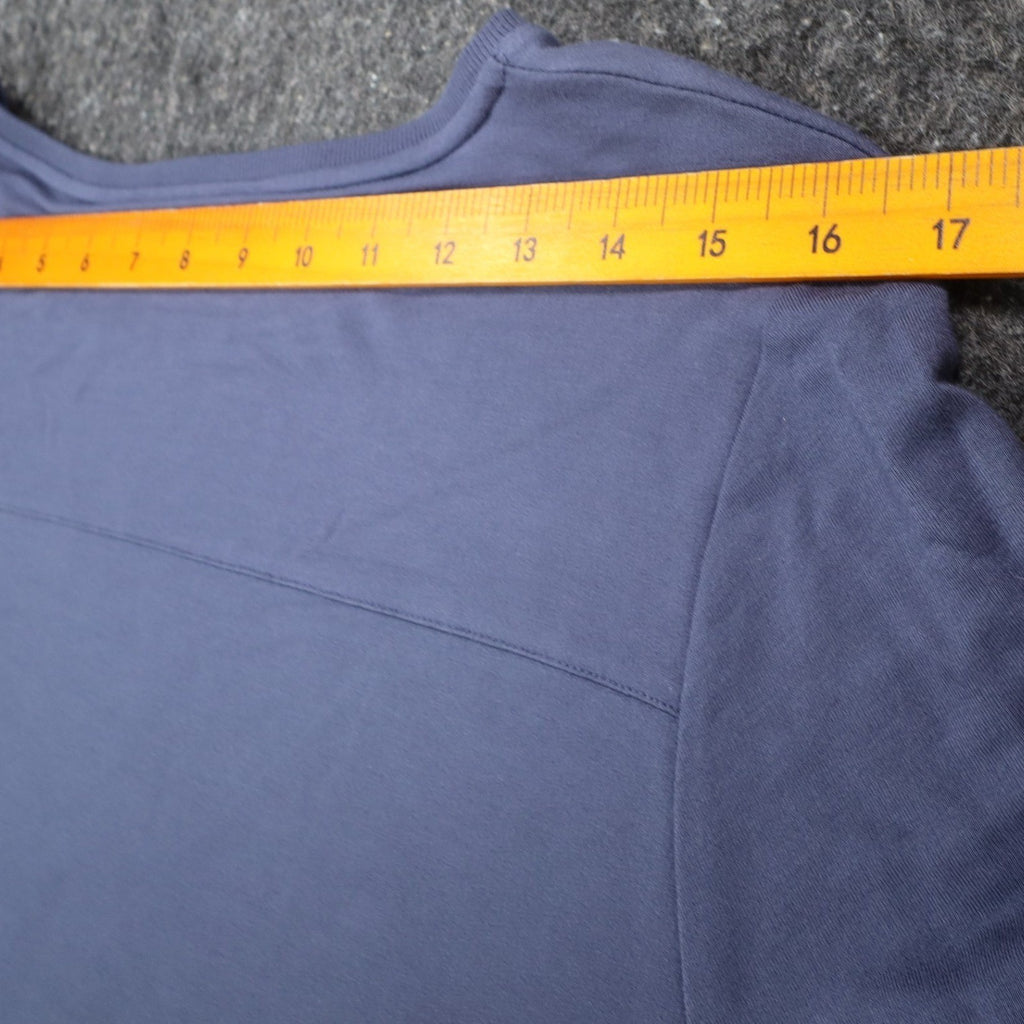 Erin London Studded Puff Sleeve Top Womens Medium Blue Viscose French Terry NWT - take2supply