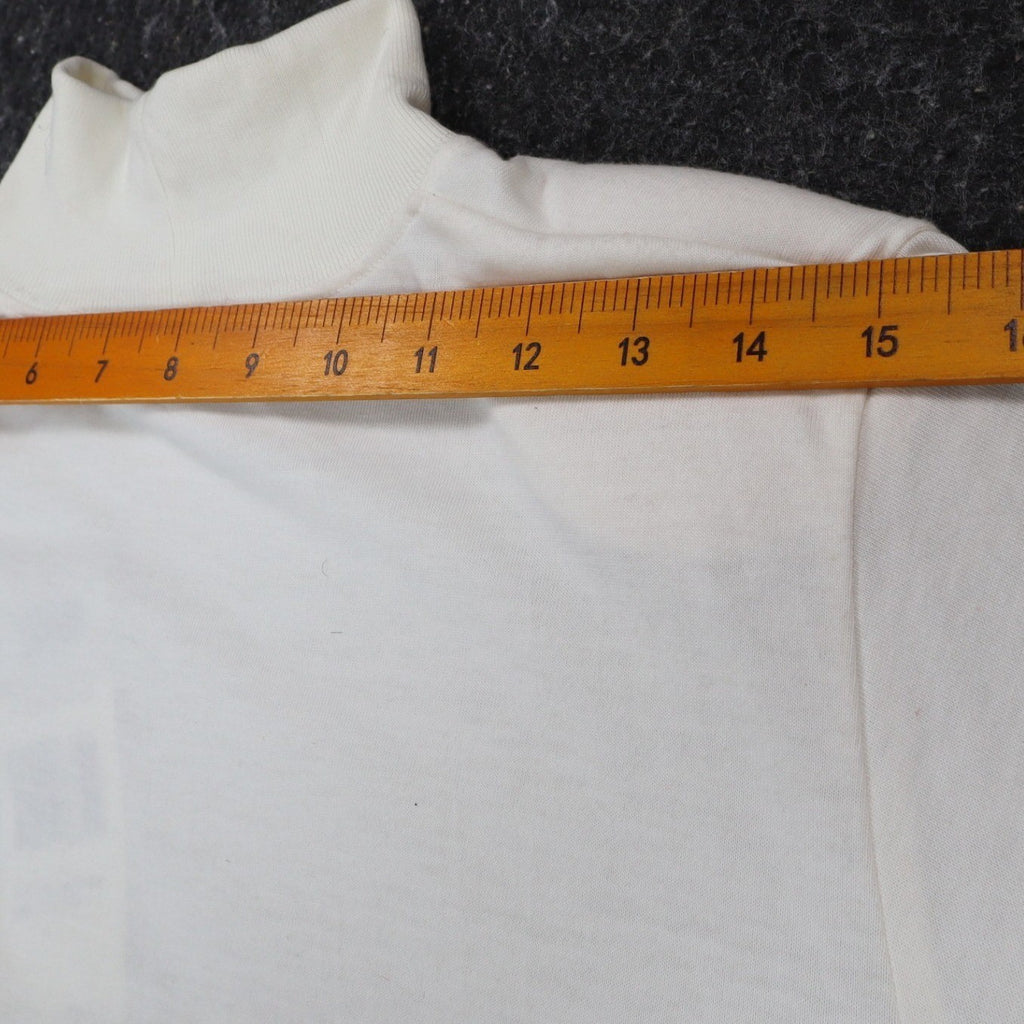 Lucia Mock Neck Top Womens Small Vintage 90s Ivory Embroidered Deadstock NWT - take2supply