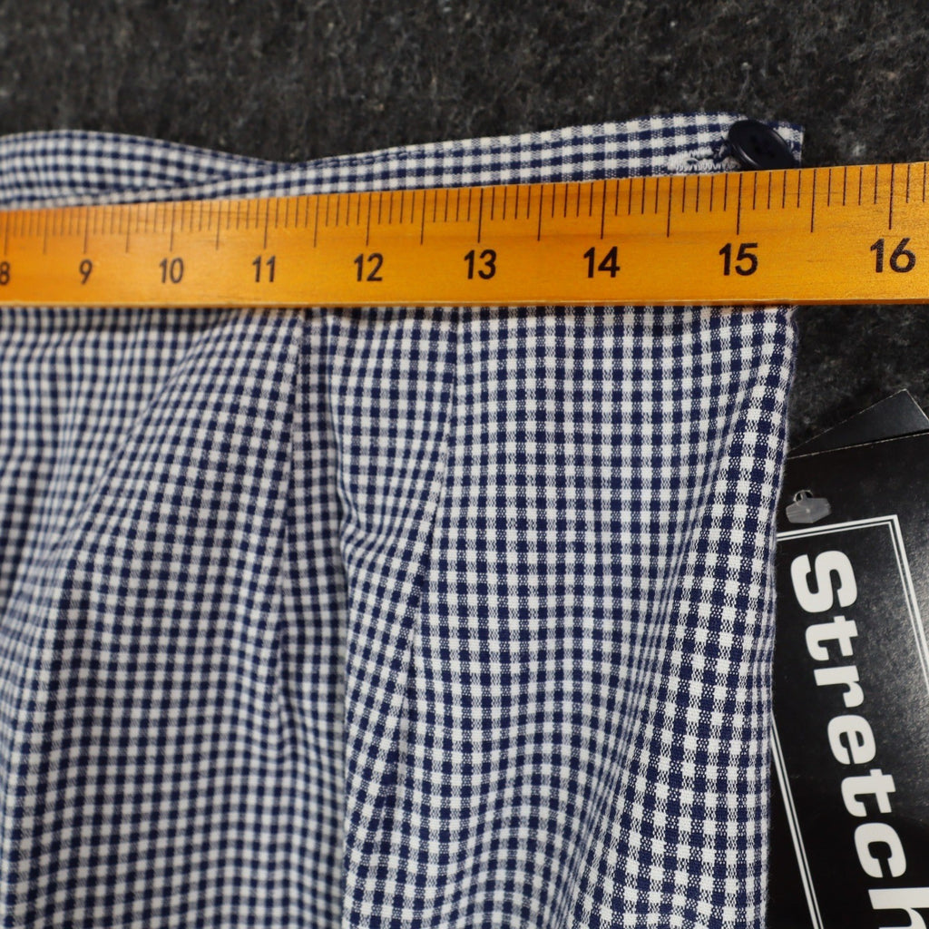 Southern Lady Pants Womens 14 Navy White Gingham Cotton Stretch Side Zip NWT NOS - take2supply