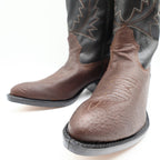 Wrangler Vintage Western Boots Youth 4.5 D Old Brown Leather Black NWT USA Made - take2supply