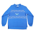 Great Lakes Apparel Sweatshirt Womens Medium Vintage 90s Blue Floral Embroidered - take2supply