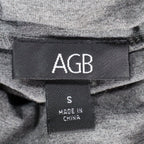 AGB Mock Neck Top Womens Size S Gray Short Puff Sleeve Pleated Front 04-29J33 - take2supply