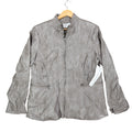 Erin London Jacket Womens Medium Gray Faux Croc Embossed Zip Front Mock Neck NEW - take2supply