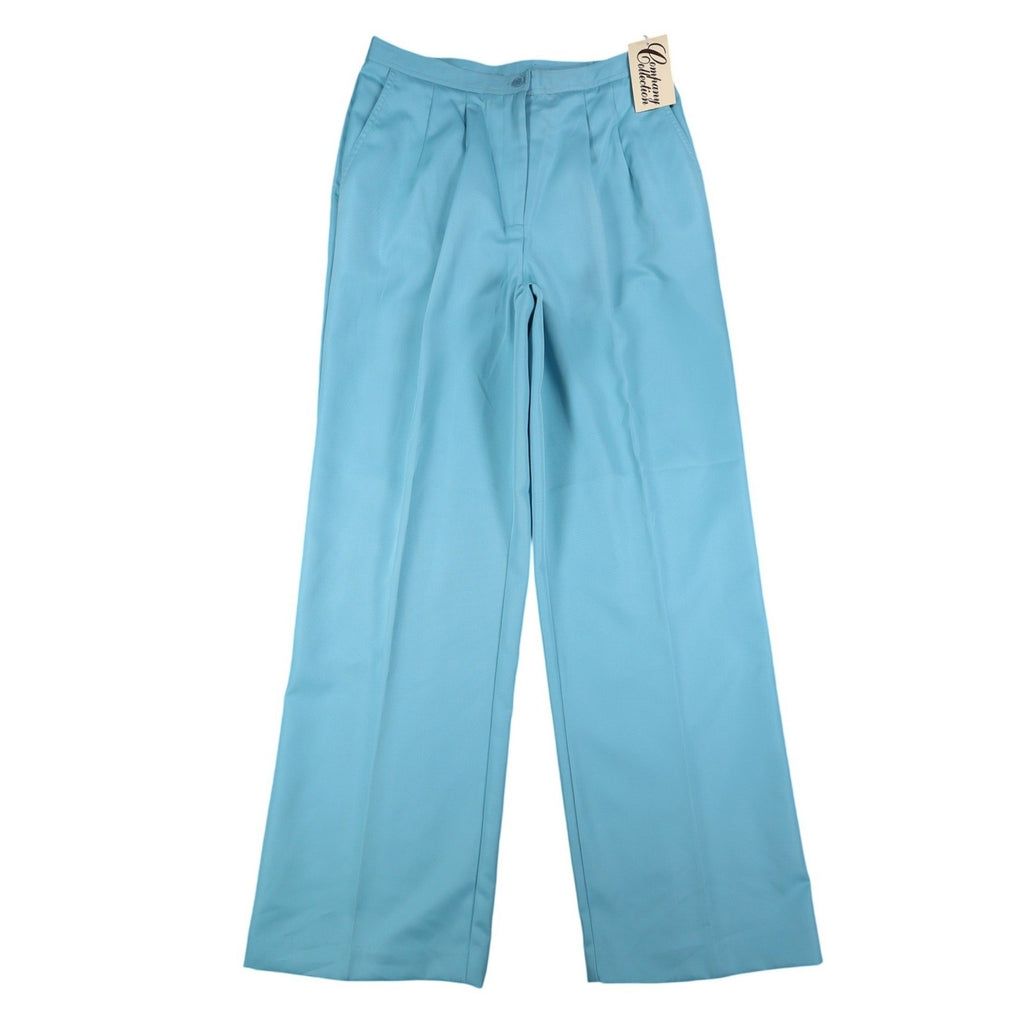 Company Collection Pants Womens 14 Vintage Blue Polyester Pleated Straight Leg - take2supply