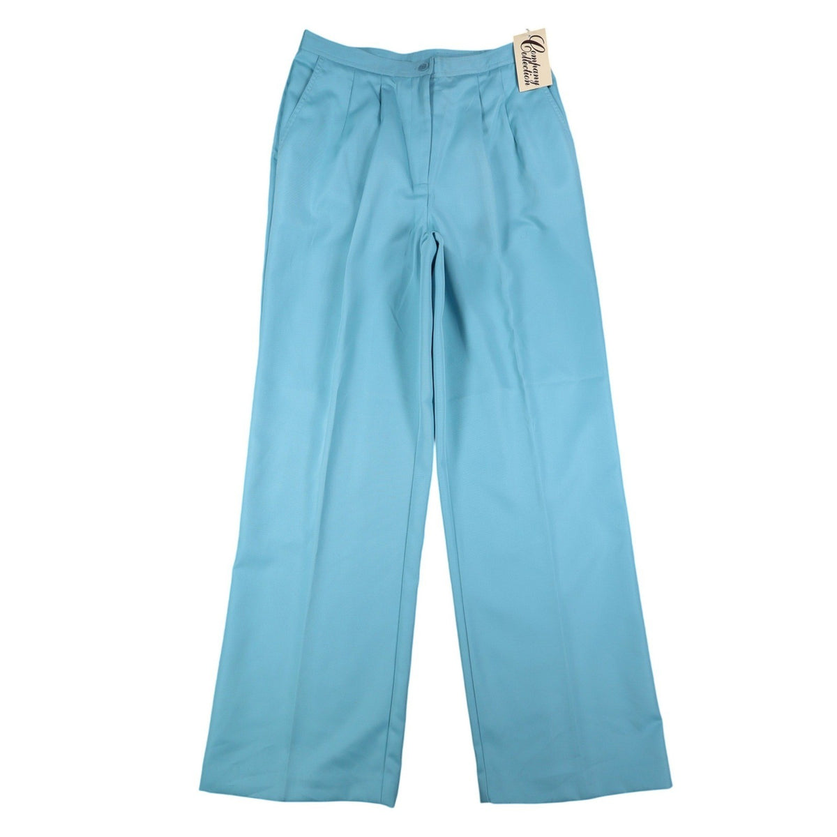 Company Collection Pants Womens 14 Vintage Blue Polyester Pleated Straight Leg - take2supply
