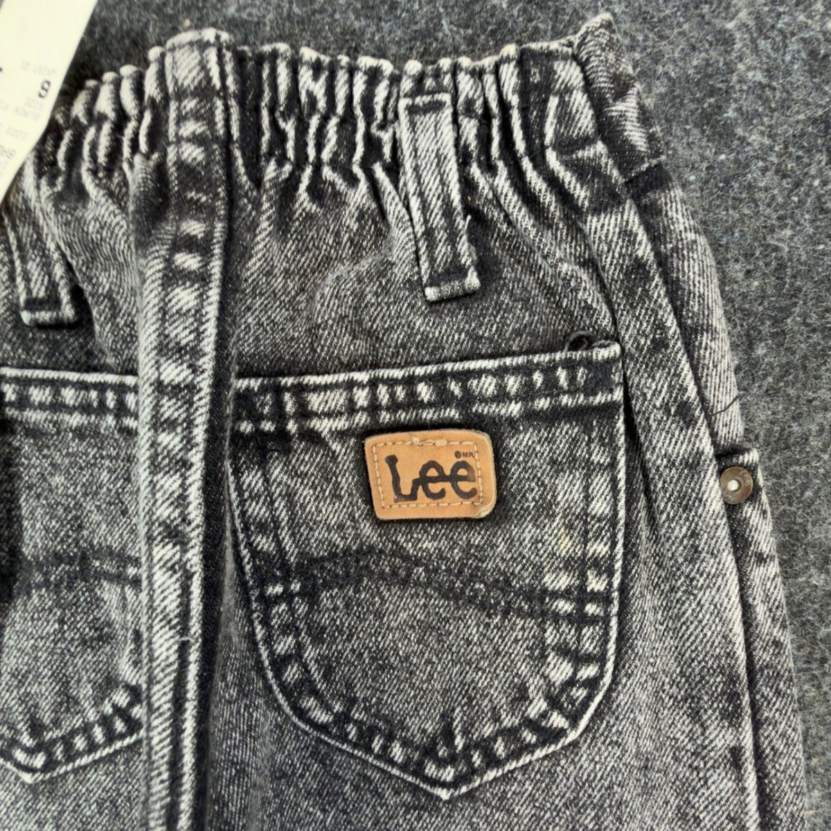 Lee Easy Riders Jeans Boys 6 Slim Black Acid Wash Baggy Tapered VTG 80s USA - take2supply