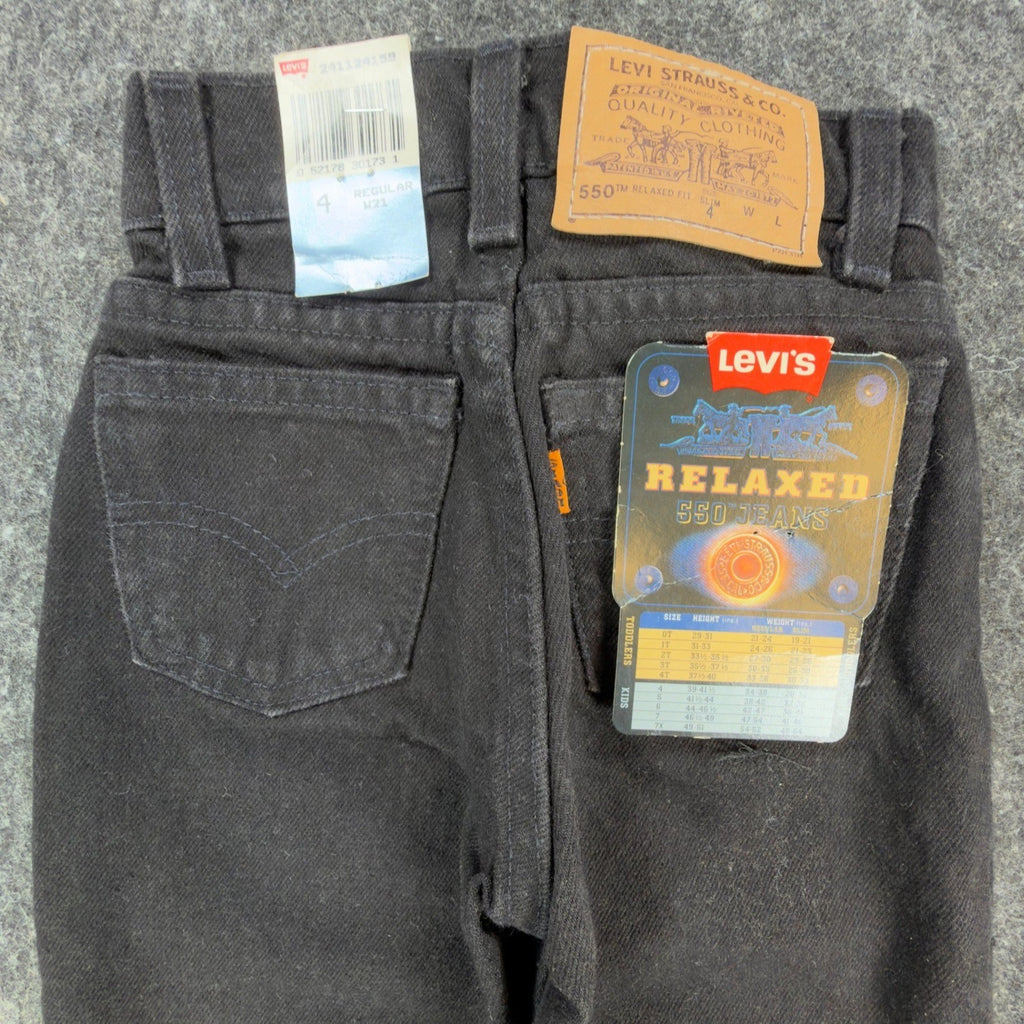 Levi's Vintage 90s 550 Relaxed Fit Jeans Kids 4 Black Made in USA NWT - take2supply
