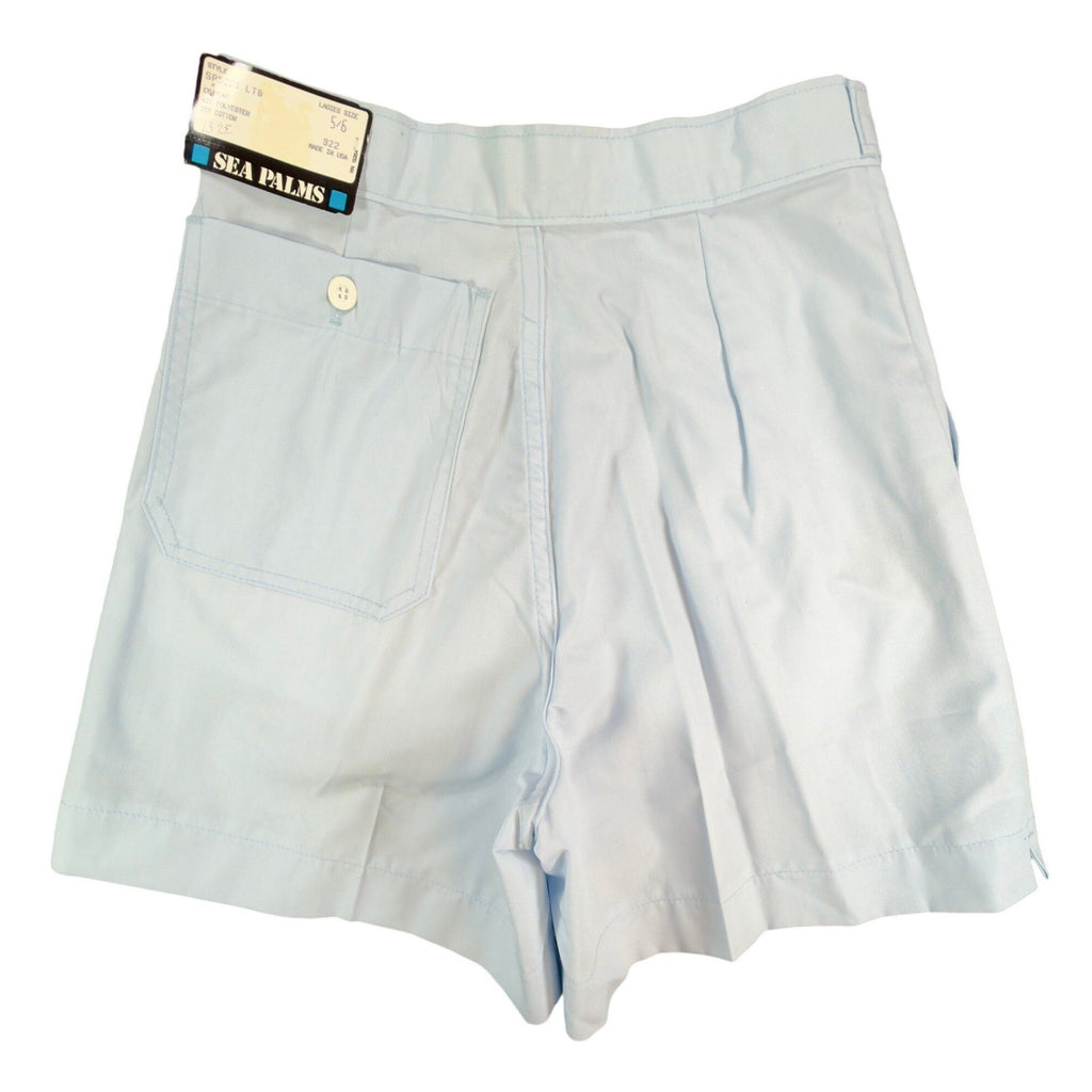 Vintage Sea Palms Shorts Womens 5-6 Light Blue High Waisted USA Deadstock NWT - take2supply