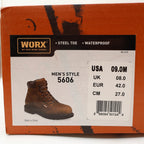 WORX by Red Wing 5606 Steel Toe Work Boots Mens 9 Brown Leather New Box - take2supply