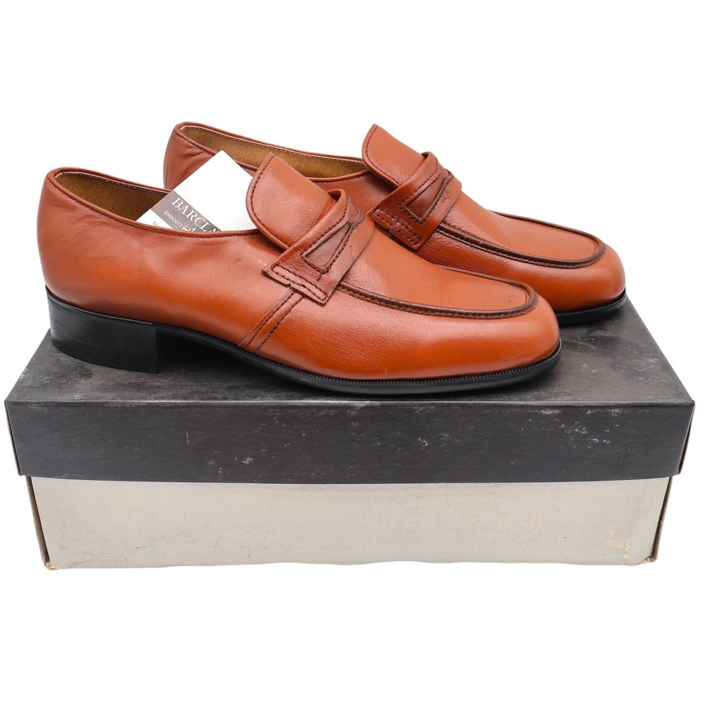 Barclay Penny Loafers Mens 8.5 D Vintage Brown Leather Moc Toe Made in USA - take2supply