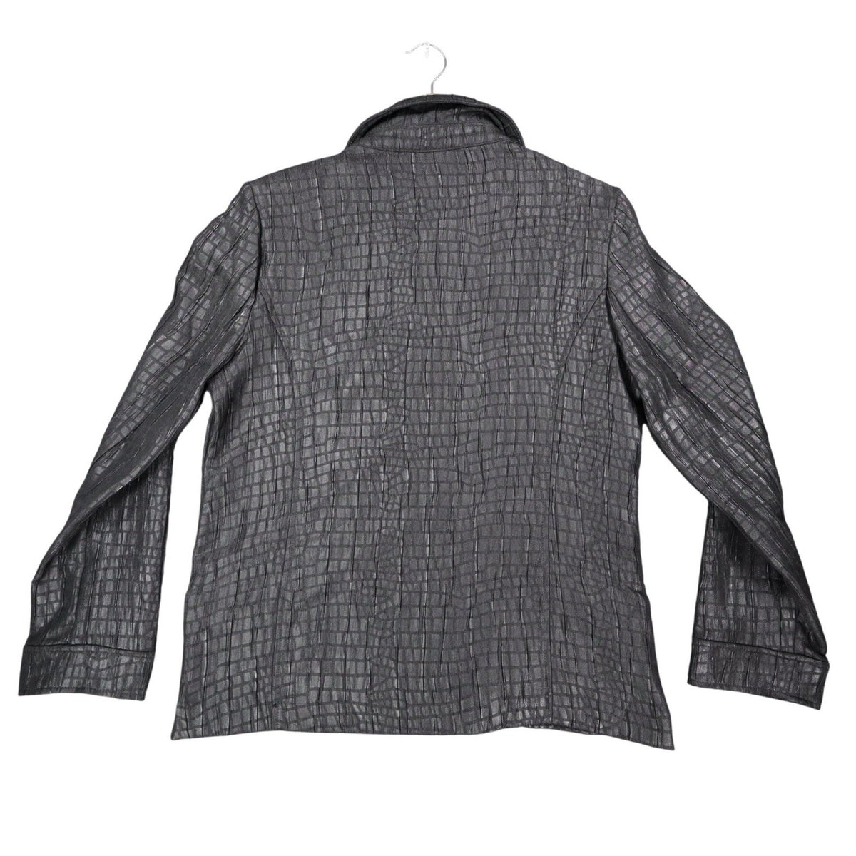 N Touch Jacket Womens 10 Black Textured Puckered Zip Front Mock Neck NWT - take2supply
