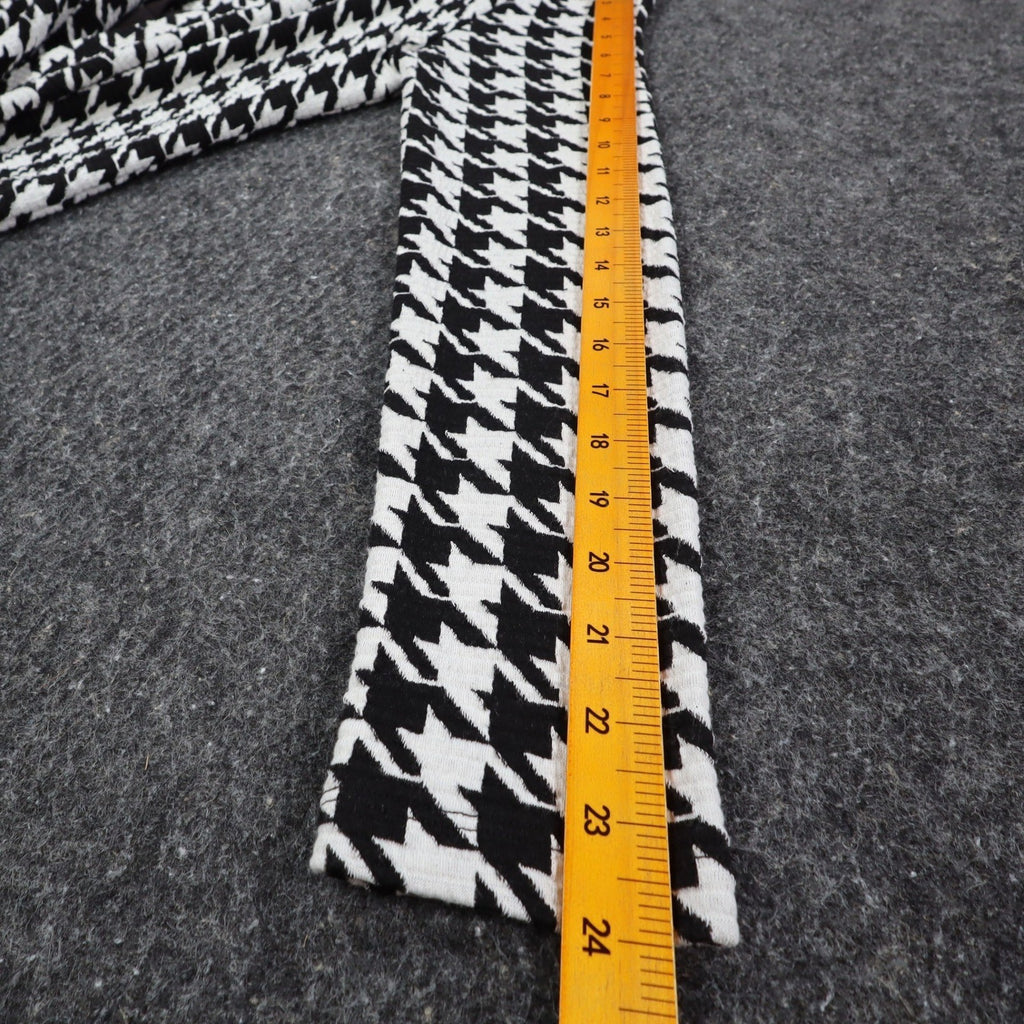 Lanalee Cardigan Women Small Black White Houndstooth Open Front Made in Canada - take2supply