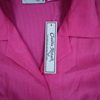 Claudia Richard Blouse Womens Small Pink Vintage 90s Roll Tab Sleeve Textured - take2supply