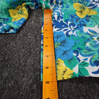D.K. GOLD Floral Paisley Shorts Womens Medium Vintage 90s Blue Green Made in USA - take2supply