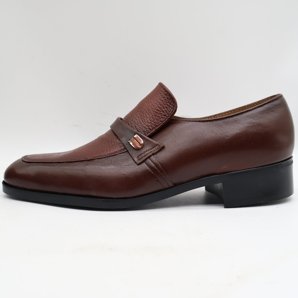 Barclay Loafers Mens 7.5 D Vintage Brown Leather Slip On Dress Shoes 95182 - take2supply