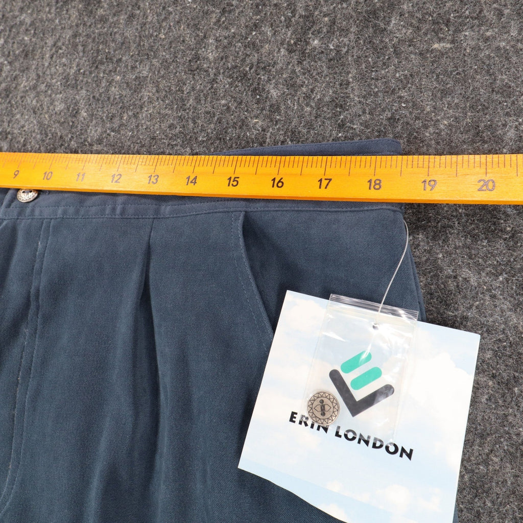 Erin London Corduroy Pants Womens XL Silverado Blue Pleated Straight Leg NWT - take2supply