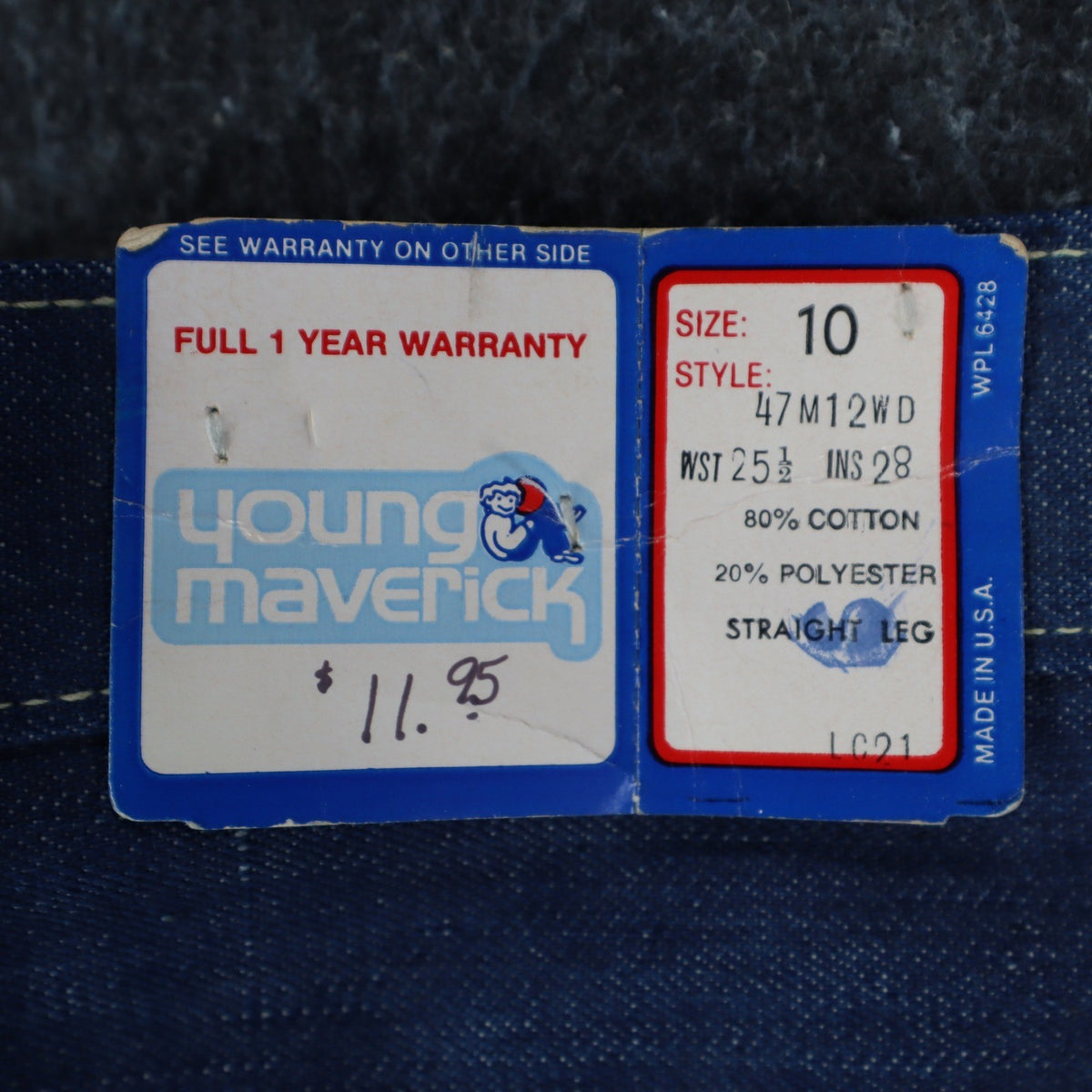 Vintage Young Maverick Jeans Boys 10 Blue Embroidered Straight Leg USA NWT - take2supply