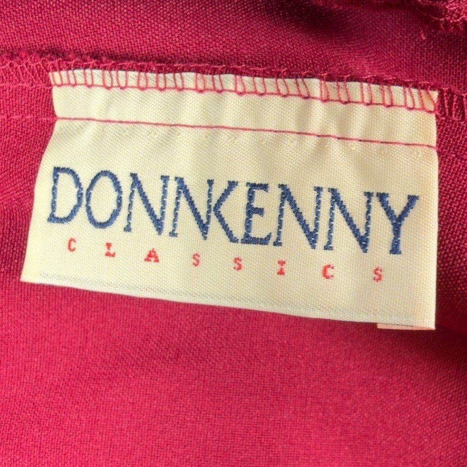 Donnkenny Classics Stirrup Pants Womens 8 Vintage 90s Garnet Pink Silky Stretch - take2supply