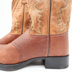 Old West 1936 Western Boots Kids 3.0 Brown Leather NWT - take2supply