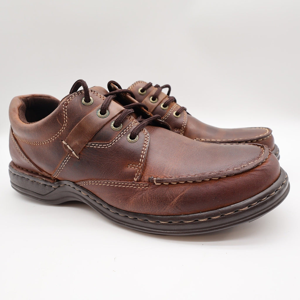 Hush Puppies Randall Mens Size 11 M Chestnut Leather Moc Toe Oxford H100551 - take2supply