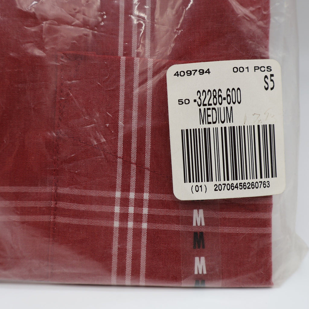 Van Heusen Shirt Mens Medium Red Plaid Short Sleeve Wrinkle Free Stain Shield - take2supply