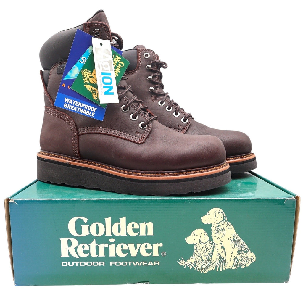 Golden Retriever 3901 Work Boots Mens 9 Dark Brown Leather Waterproof NWT - take2supply