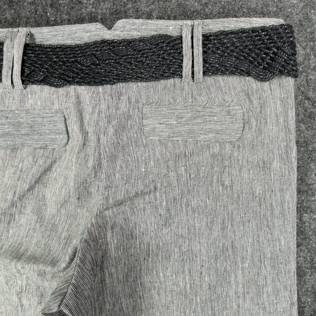 my michelle Y2K Wide Leg Trousers Womens 9 Gray Linen Cotton NWT C704 - take2supply