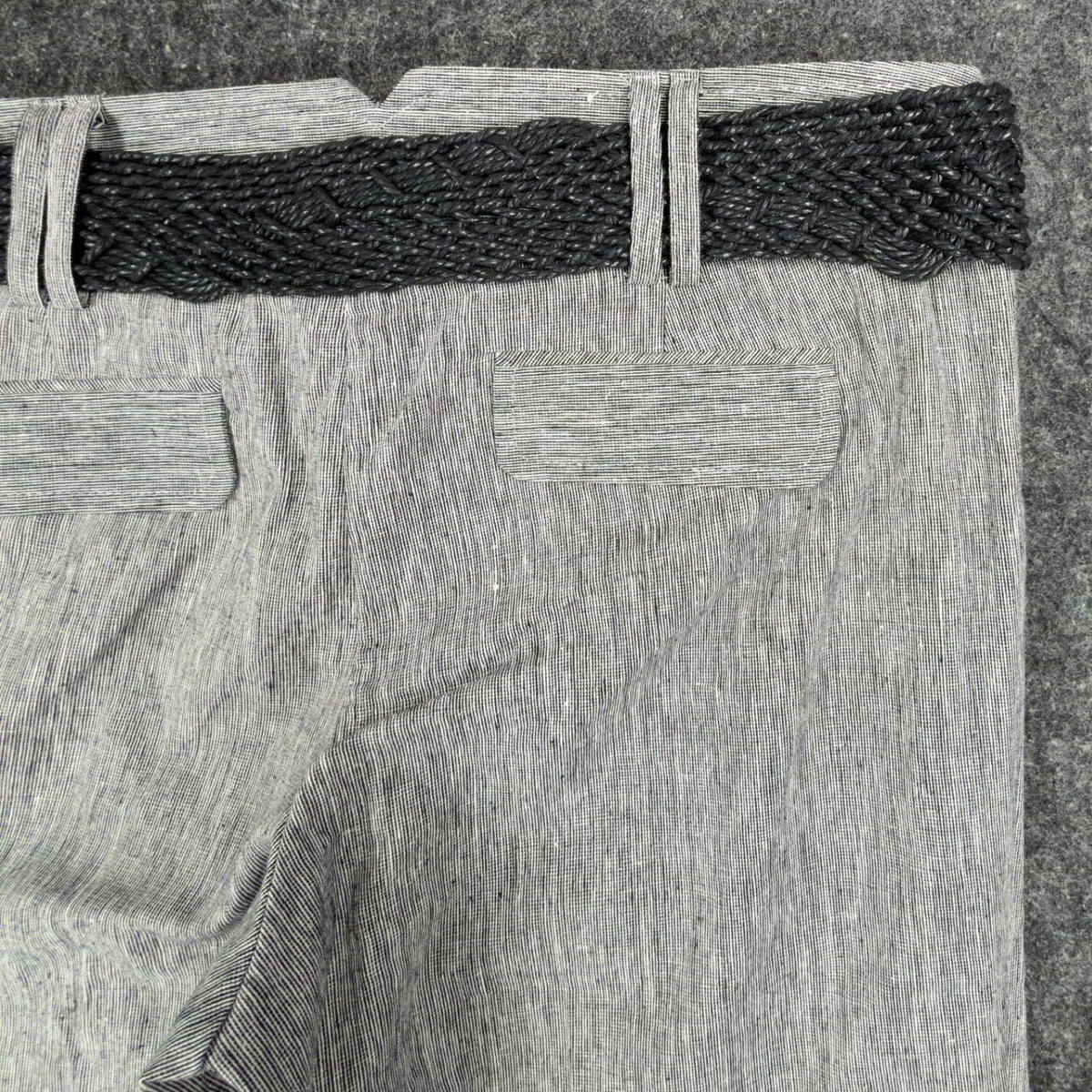 my michelle Y2K Wide Leg Trousers Womens 9 Gray Linen Cotton NWT C704 - take2supply