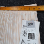 Lucia Broomstick Skirt Small Vintage 90s Peach Cream Tiered Crinkle Maxi USA NWT - take2supply