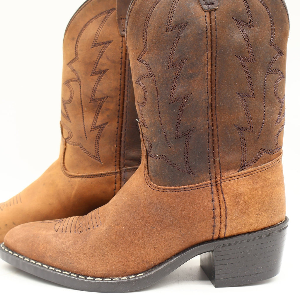 Laredo Western Boots Youth 2 D Tan Distressed Leather Cowboy Boots 28-2240 NIB - take2supply