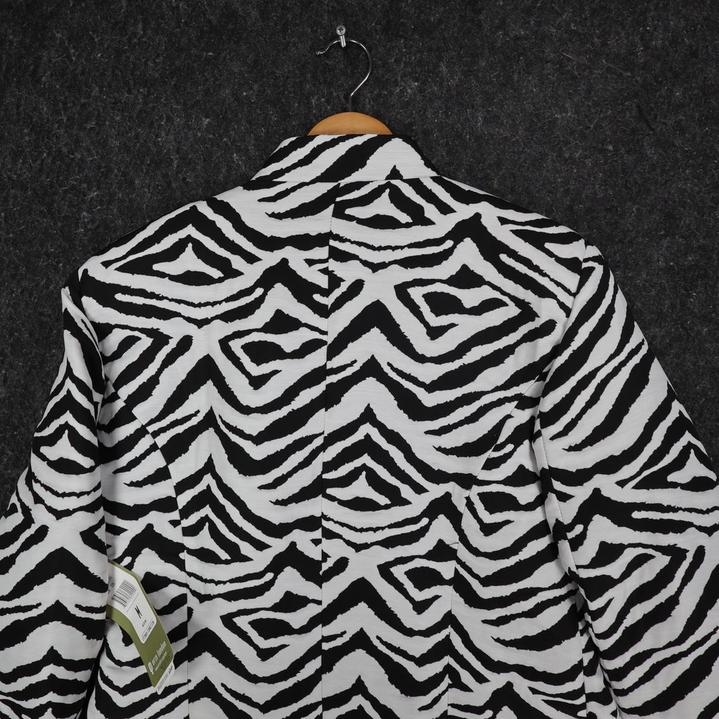 Erin London Zebra Print Blazer Jacket Womens Size Medium NWT Black White Ottoman - take2supply