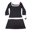 My Michelle Dress Medium Black Pink Bow 3/4 Sleeve Y2K Drop Waist NWT USA Made - take2supply
