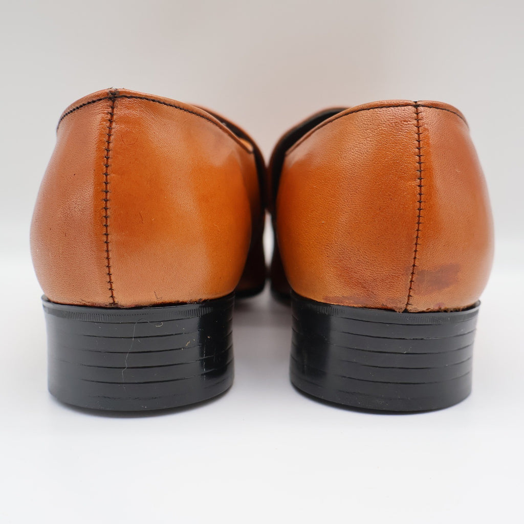 James Pepper Loafers Mens 7 D Vintage 70s Cognac Leather Deadstock USA 44041 - take2supply