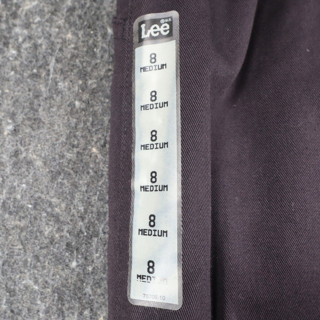 Lee Casuals Pleated Pants Womens 8M Vintage 90s Black Cotton Side Elastic NWT - take2supply