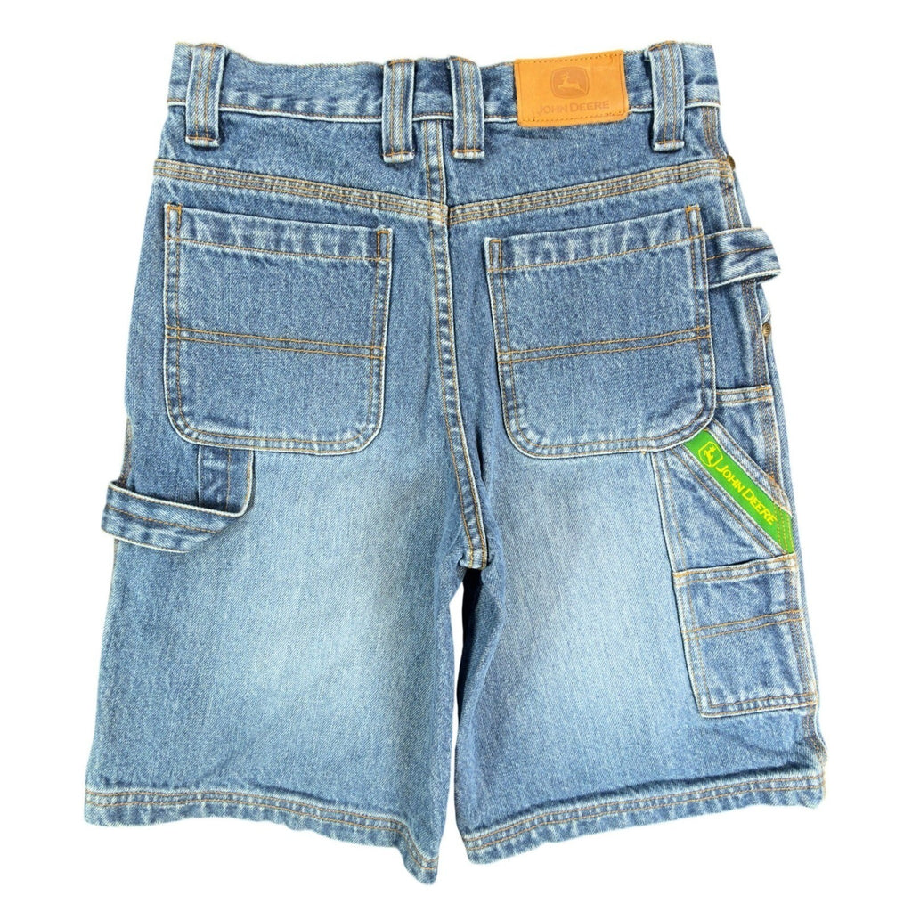 John Deere Y2K Carpenter Denim Shorts Boys 10 Blue Stone Wash NWT Deadstock - take2supply