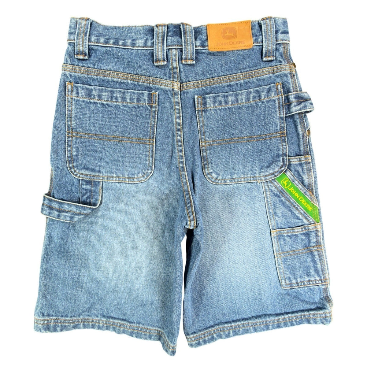John Deere Y2K Carpenter Denim Shorts Boys 10 Blue Stone Wash NWT Deadstock - take2supply