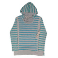 Tribal Jeans Womens S Aqua White Striped Lightweight Hooded Pullover Top NWT - take2supply