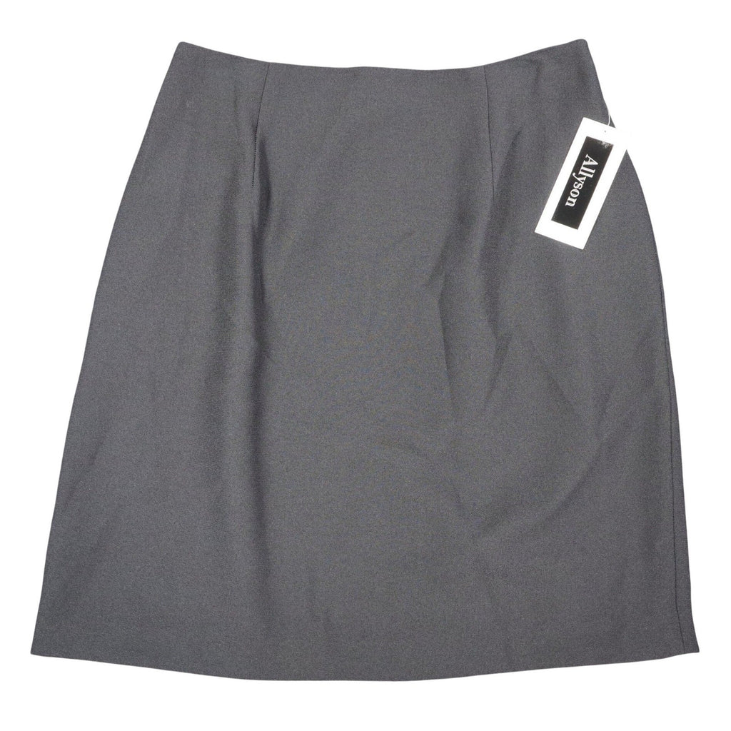 Allyson A-Line Skirt Womens 12 Vintage 90s Black Polyester Lined Career Wear - take2supply