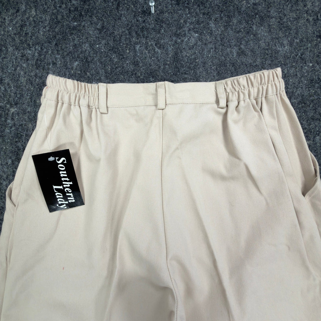 Southern Lady Vintage Pleated Shorts Womens 10 Khaki Twill NWT Deadstock 90s - take2supply