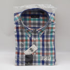 Cotton Traders Plaid Button Down Shirt Mens XL Royal Blue Short Sleeve 2700-520 - take2supply